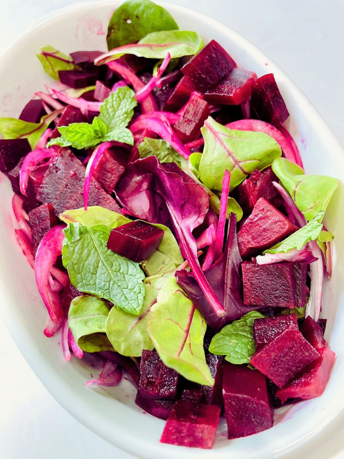 Beetroot & Mint Salad With Red Onion